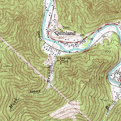 Topographic Map of Jarrell Cemetery, WV