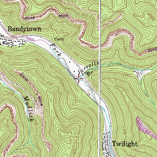 Topographic Map of Jarrells Creek, WV