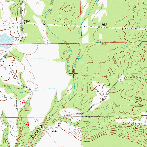 Topographic Map of Oliver Creek, AL
