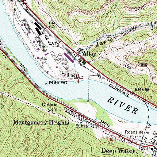 Topographic Map of Jarrett Branch, WV