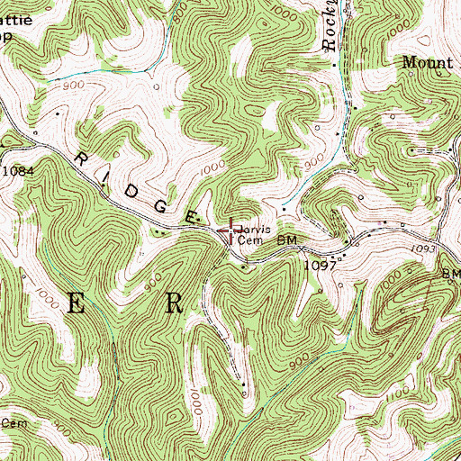 Topographic Map of Jarvis Cemetery, WV