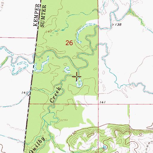 Topographic Map of Quilby (historical), AL