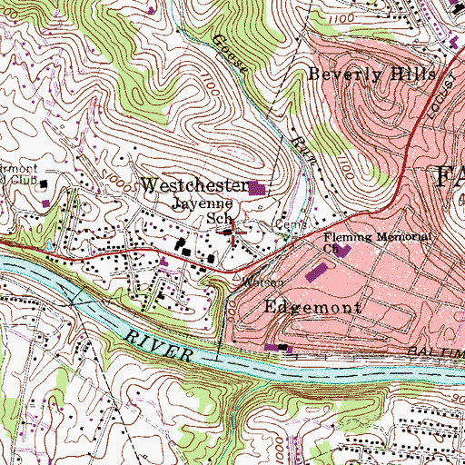 Topographic Map of Jayenne Elementary School, WV