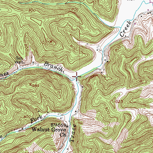 Topographic Map of Jaynes Branch, WV