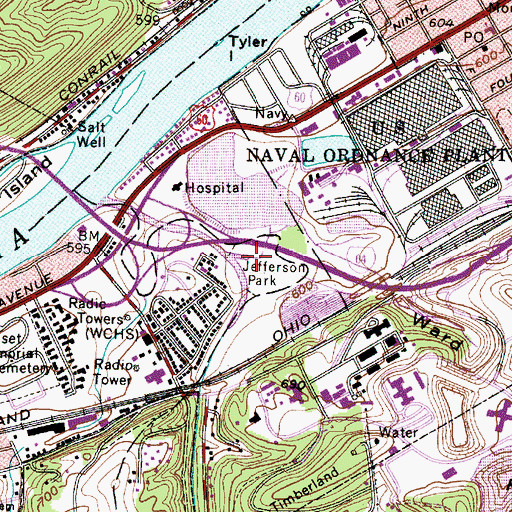Topographic Map of Jefferson Park, WV