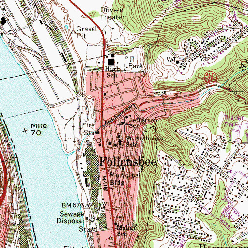 Topographic Map of Jefferson School (historical), WV