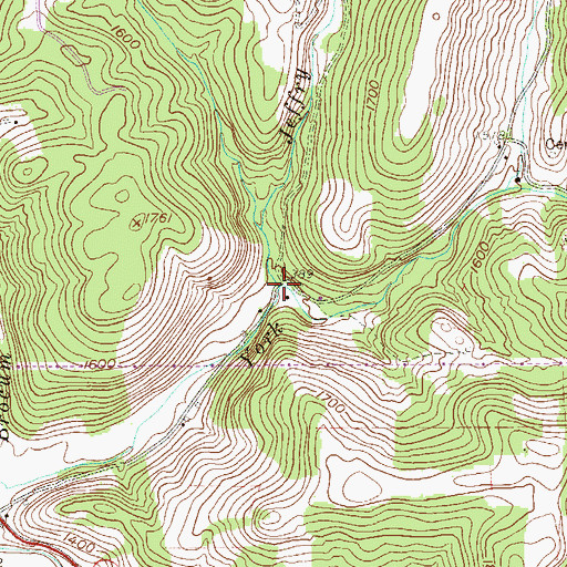 Topographic Map of Jeffry Fork, WV