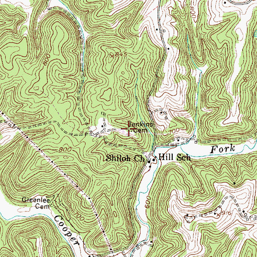 Topographic Map of Jenkins Cemetery, WV