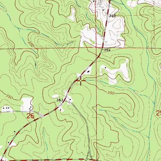 Topographic Map of Center Hill School (historical), AL
