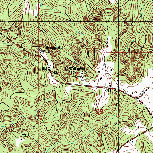 Topographic Map of Crenshaws Cemetery, AL