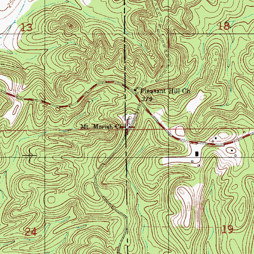 Topographic Map of Mount Moriah Baptist Church, AL