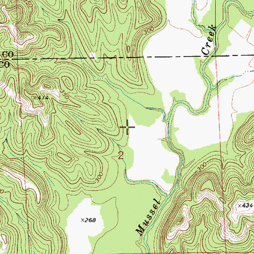 Topographic Map of Mussel (historical), AL