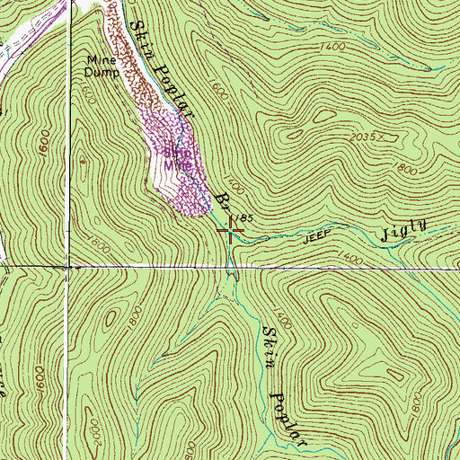 Topographic Map of Jigly Branch, WV