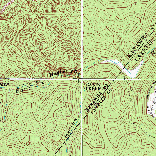 Topographic Map of Jim Hollow, WV