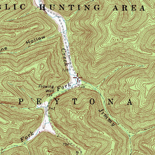Topographic Map of Jimmy Fork, WV