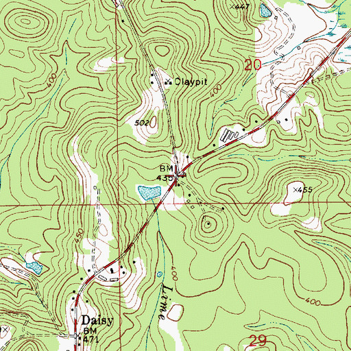 Topographic Map of Steiners Store (historical), AL