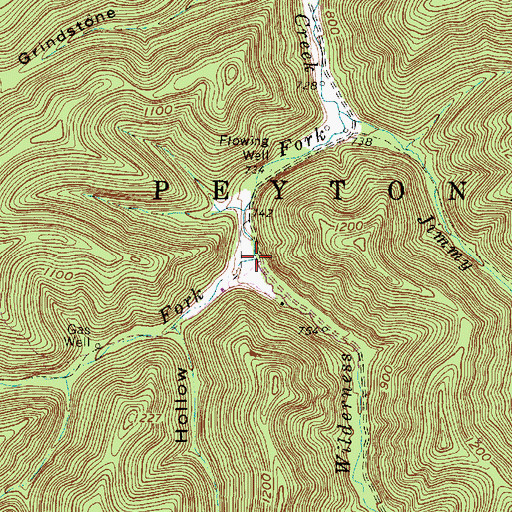 Topographic Map of Joe Fork, WV