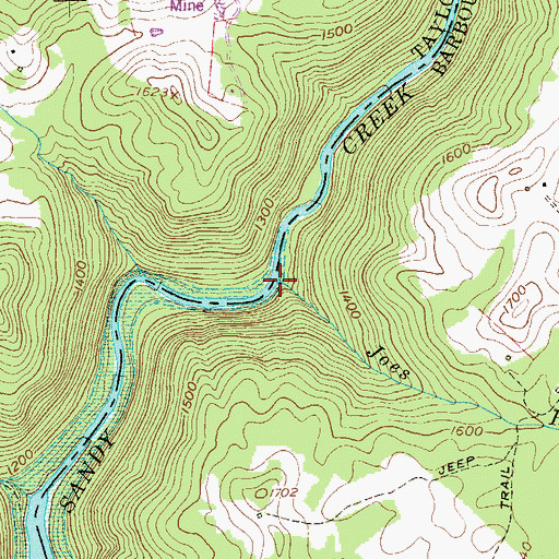 Topographic Map of Joes Run, WV