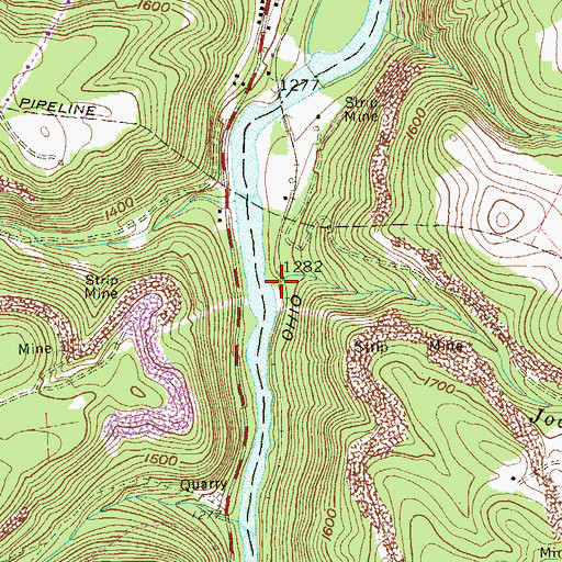 Topographic Map of Joes Run, WV