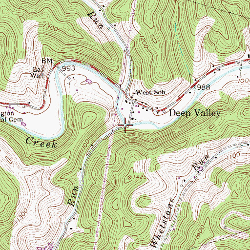 Topographic Map of Joes Run, WV