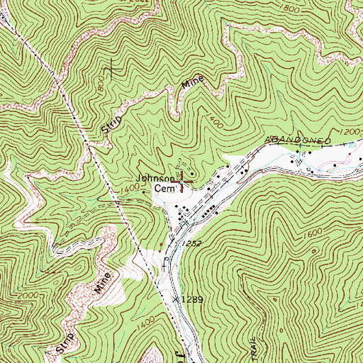 Topographic Map of Johnson Cemetery, WV