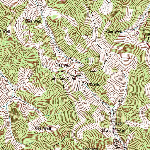 Topographic Map of Johnson Cemetery, WV