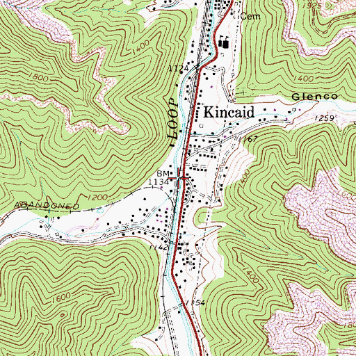 Topographic Map of Johnson Fork, WV
