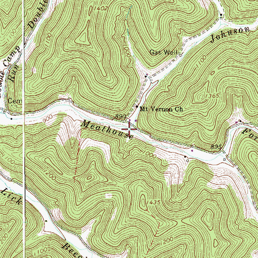 Topographic Map of Johnson Fork, WV