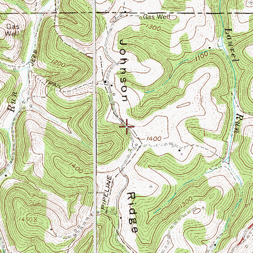Topographic Map of Johnson Ridge, WV