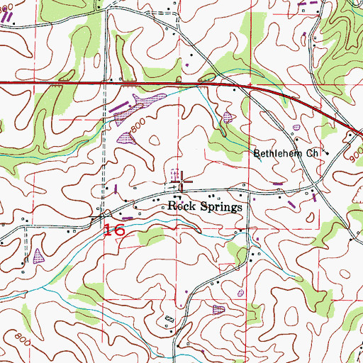 Topographic Map of Rock Springs United Methodist Church, AL
