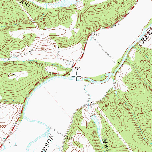 Topographic Map of Johnson Run, WV