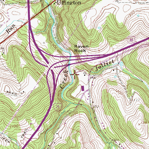 Topographic Map of Jolliet Run, WV