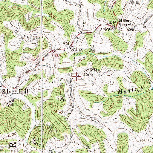 Topographic Map of Jolliffee Cemetery, WV