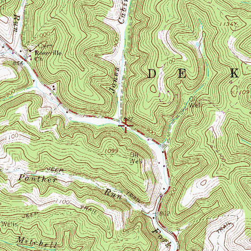 Topographic Map of Jones Cabin Run, WV