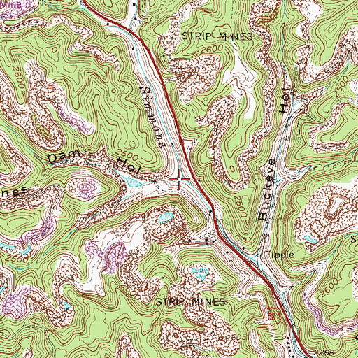Topographic Map of Jones Dam Hollow, WV