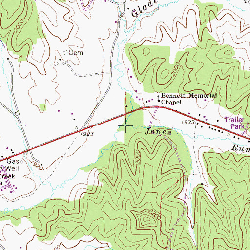 Topographic Map of Jones Run, WV