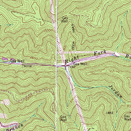 Topographic Map of Jordan Fork, WV