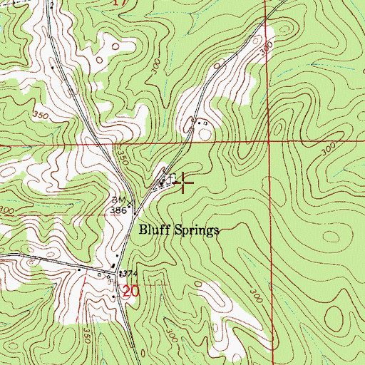 Topographic Map of Bluff Springs Baptist Church, AL