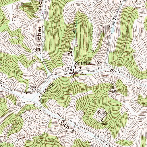 Topographic Map of Joy Run, WV