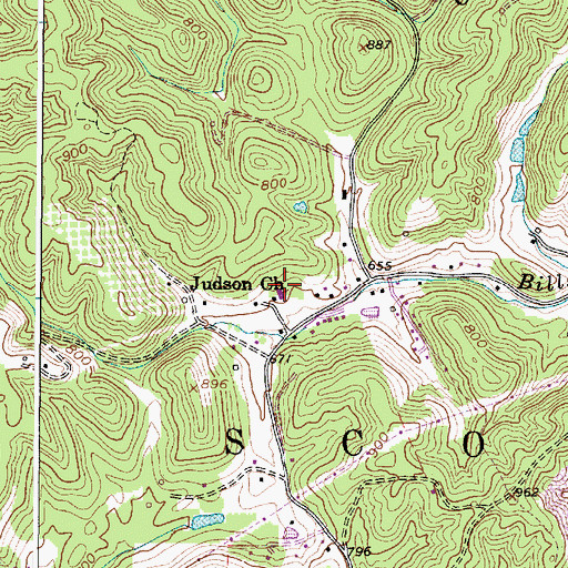 Topographic Map of Judson Church, WV