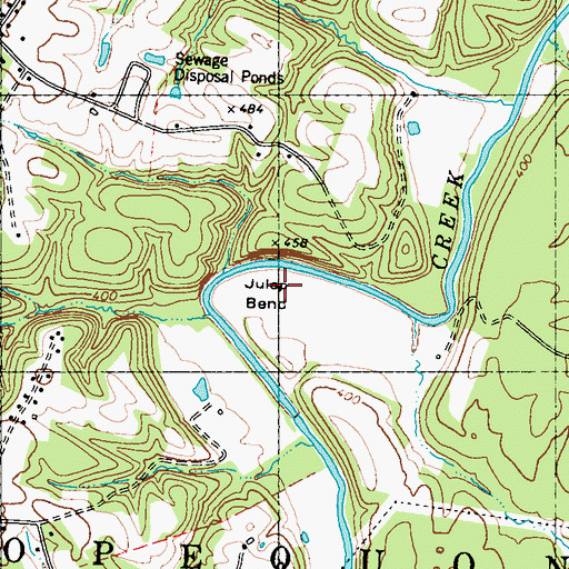 Topographic Map of Julep Bend, WV
