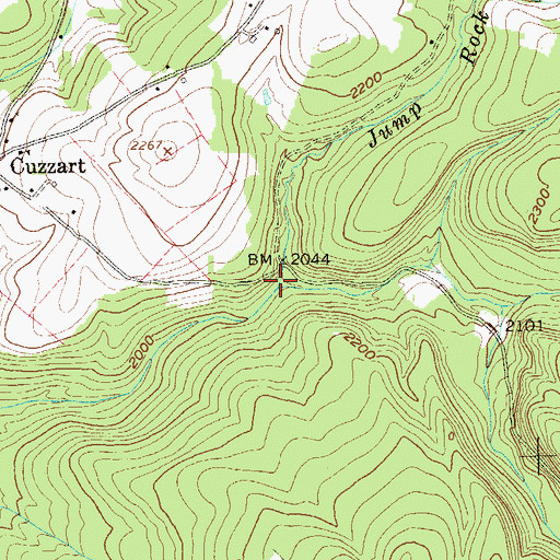 Topographic Map of Jump Rock Run, WV