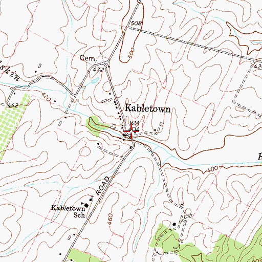 Topographic Map of Kabletown, WV