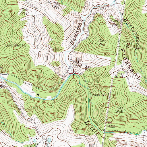 Topographic Map of Kanawha Run, WV
