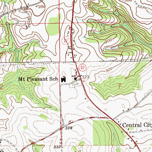 Topographic Map of Mount Pleasant Baptist Church, AL