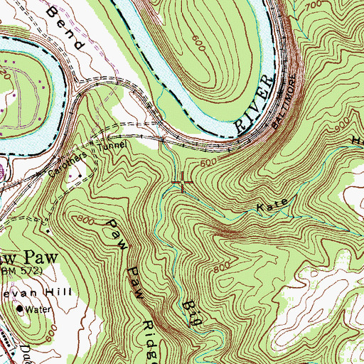 Topographic Map of Kate Hollow, WV