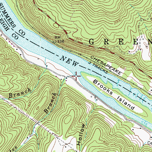 Topographic Map of Kates Branch, WV