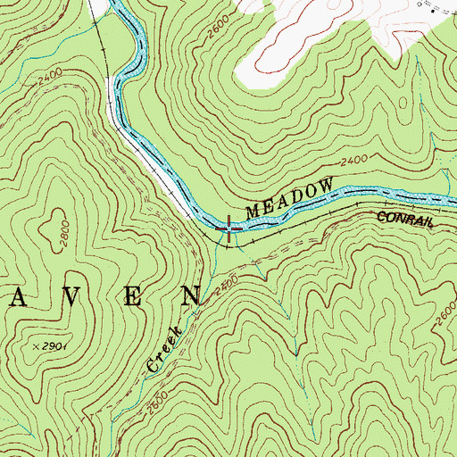 Topographic Map of Kates Creek, WV