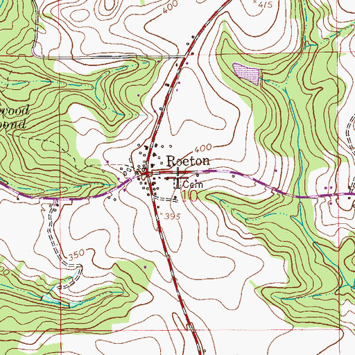Topographic Map of Roeton Baptist Church, AL