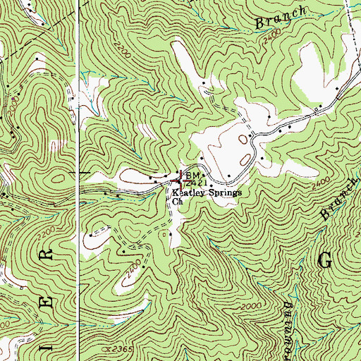 Topographic Map of Keatley Springs Church, WV